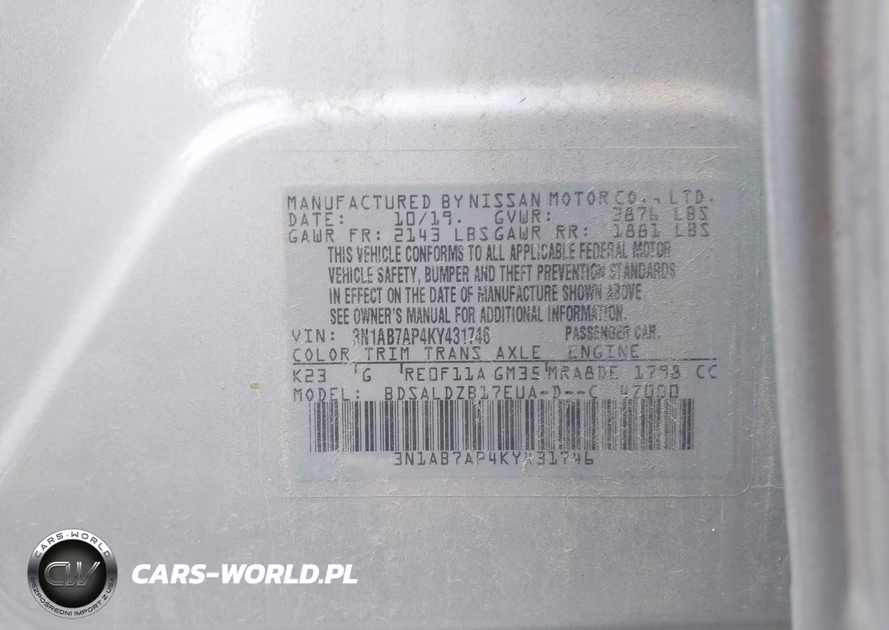 2019 Nissan Sentra Sv VIN:3N1AB7AP4KY431746 - 9