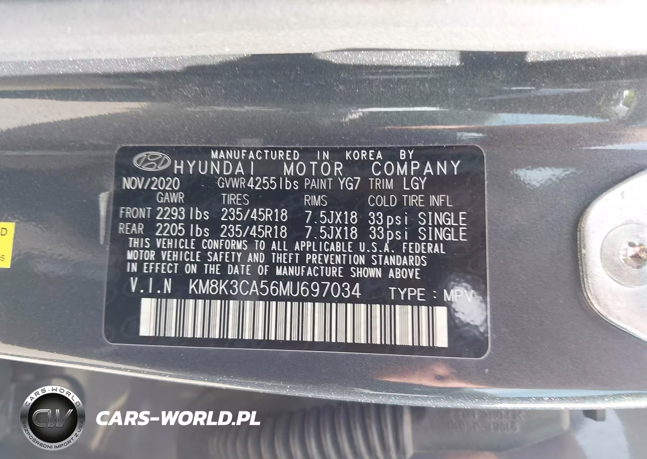 2021 Hyundai Kona Limited VIN:KM8K3CA56MU697034 - 9