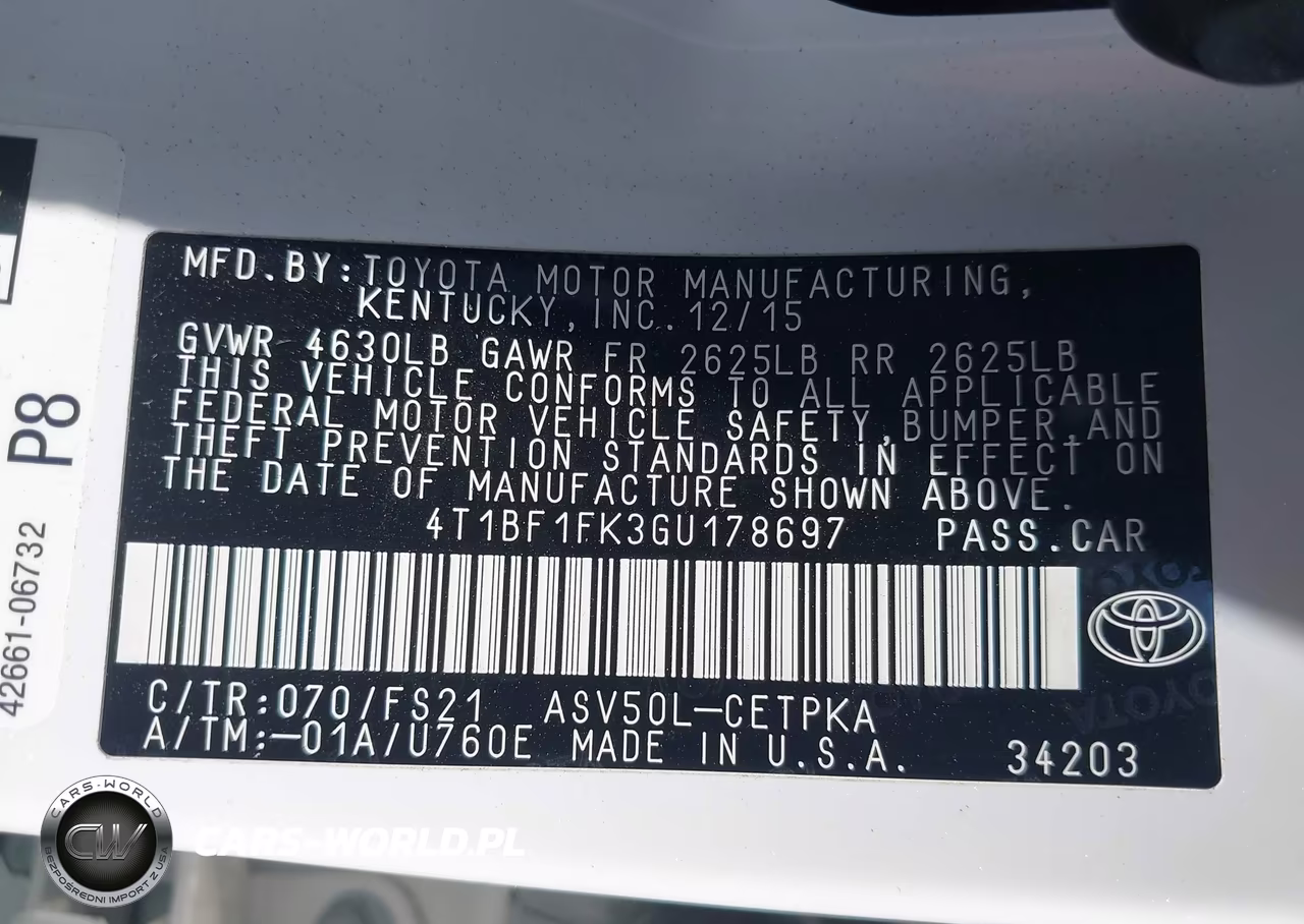 2016 Toyota Camry Se VIN:4T1BF1FK3GU178697 - 9
