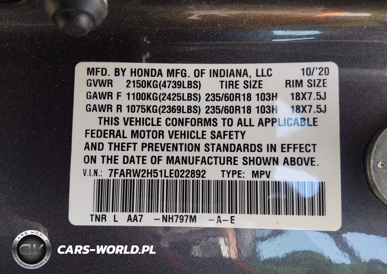 2020 Honda Cr-V Awd Ex VIN:7FARW2H51LE022892 - 9