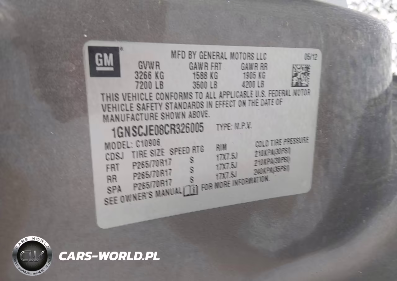 2012 Chevrolet Suburban 1500 Lt VIN:1GNSCJE08CR326005 - 9
