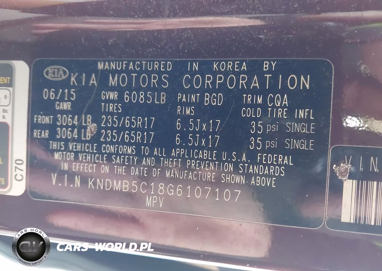 2016 Kia Sedona Lx VIN:KNDMB5C18G6107107 - 9
