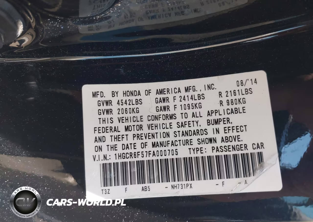 2015 Honda Accord Hybrid Ex-L VIN:1HGCR6F57FA000705 - 9