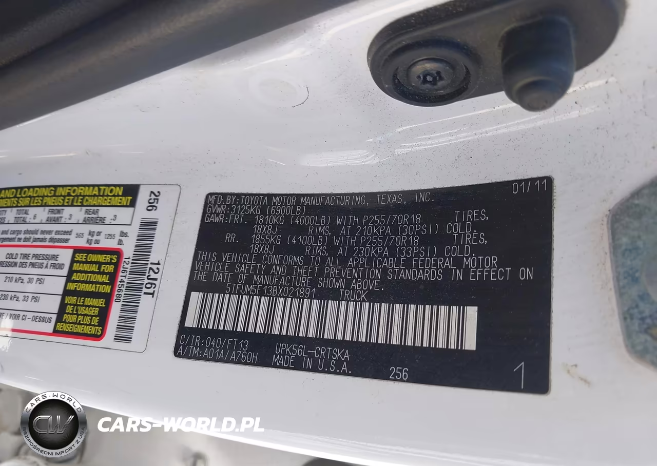 2011 Toyota Tundra Grade 4.6L V8 VIN:5TFUM5F13BX021891 - 9