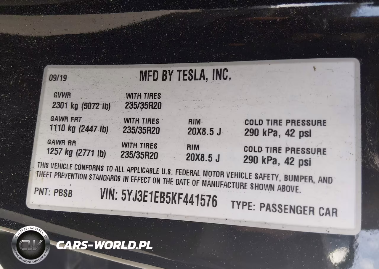 2019 Tesla Model 3 Long Range-Performance VIN:5YJ3E1EB5KF441576 - 9