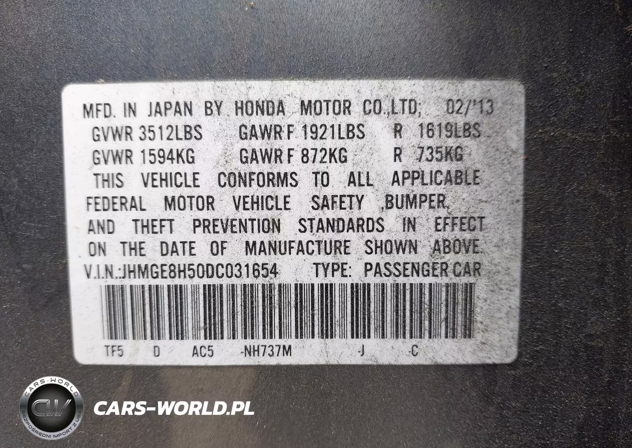 2013 Honda Fit Sport VIN:JHMGE8H50DC031654 - 9