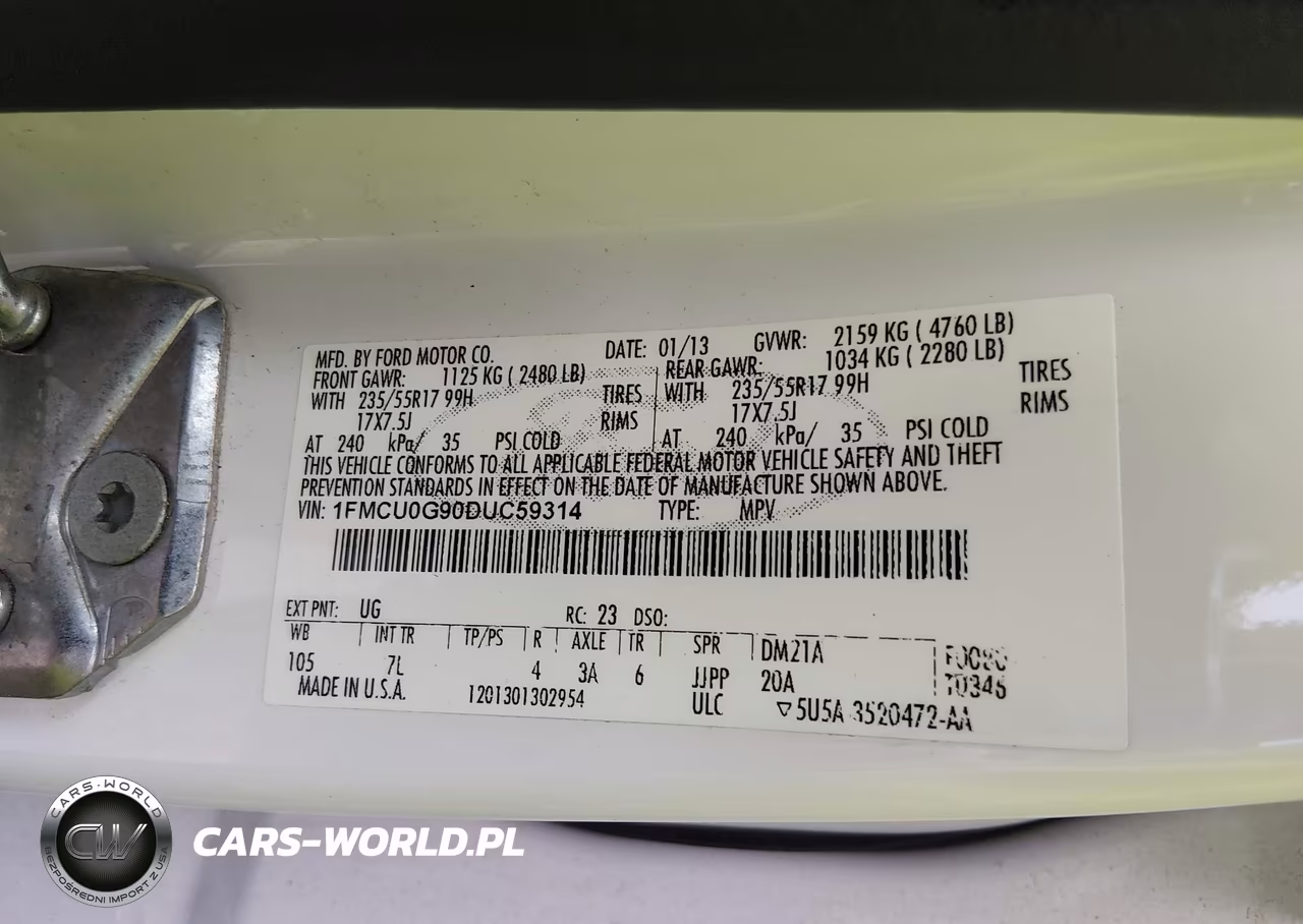 2013 Ford Escape Se VIN:1FMCU0G90DUC59314 - 9