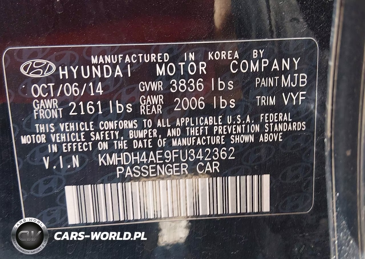 2015 Hyundai Elantra Se VIN:KMHDH4AE9FU342362 - 9