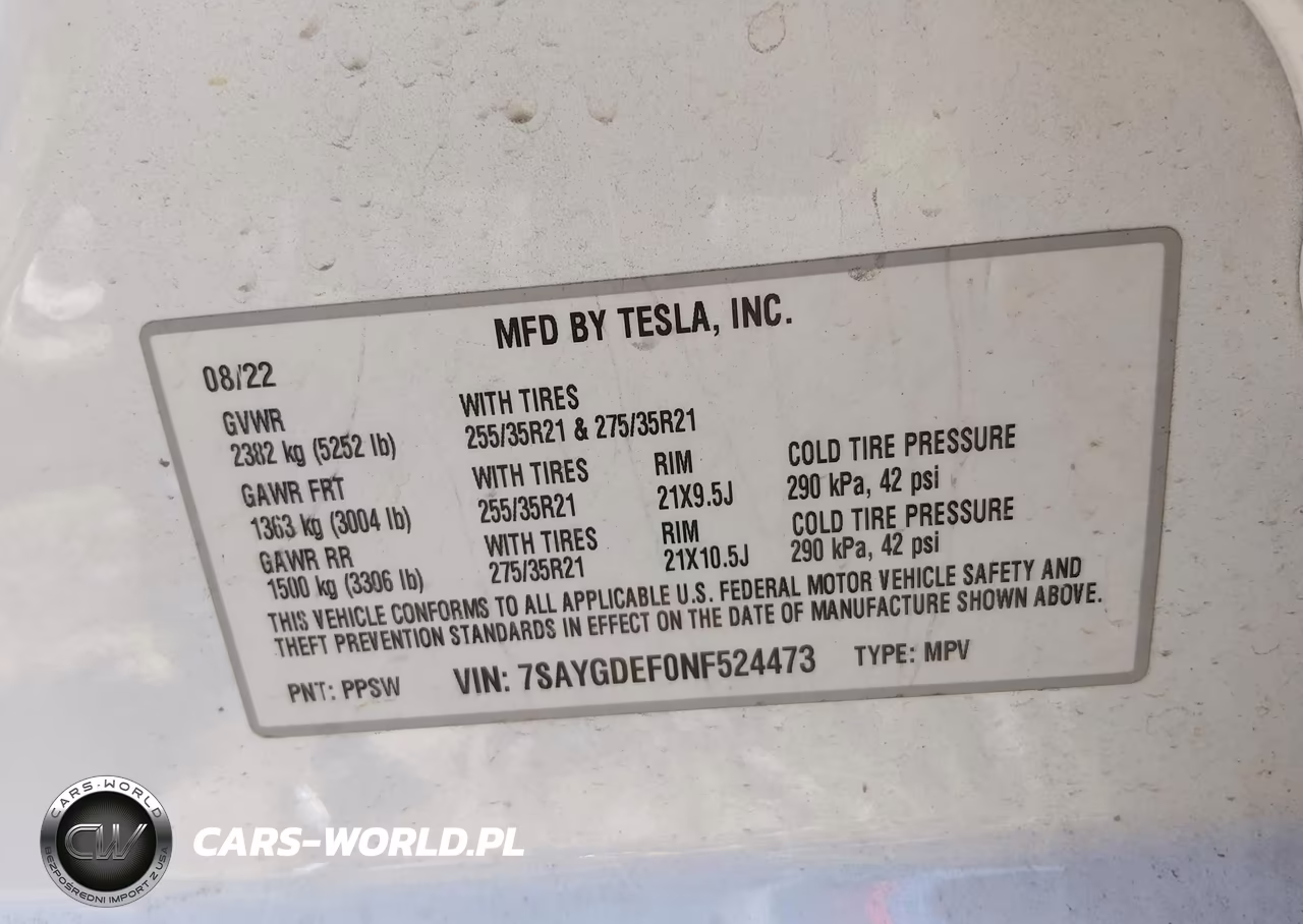 2022 Tesla Model Y Performance Dual Motor All-Wheel Drive VIN:7SAYGDEF0NF524473 - 9