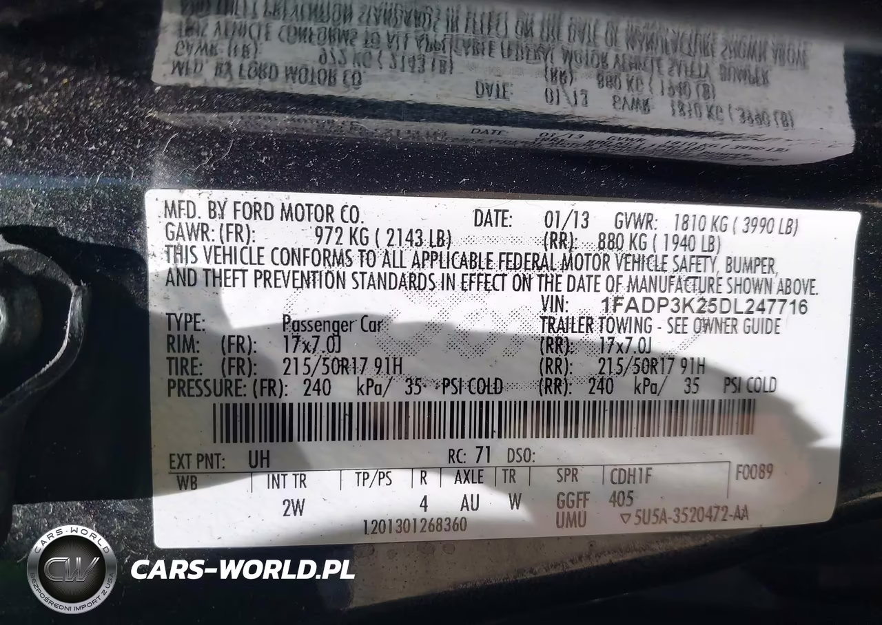 2013 Ford Focus Se VIN:1FADP3K25DL247716 - 9