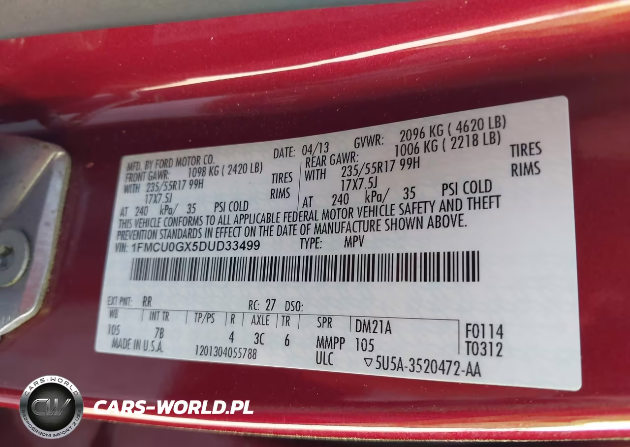 2013 Ford Escape Se VIN:1FMCU0GX5DUD33499 - 9