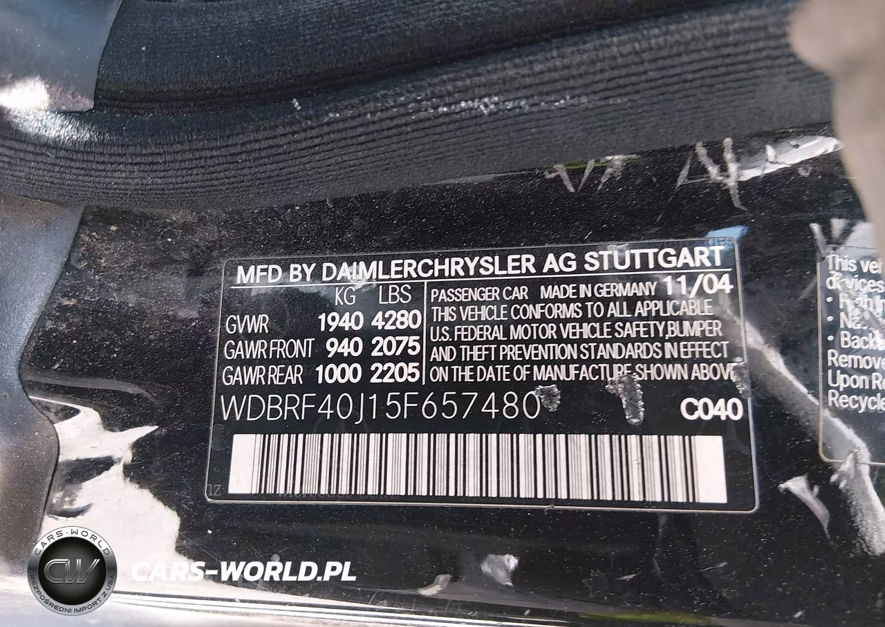 2005 Mercedes-Benz C 230 Kompressor Sport VIN:WDBRF40J15F657480 - 9