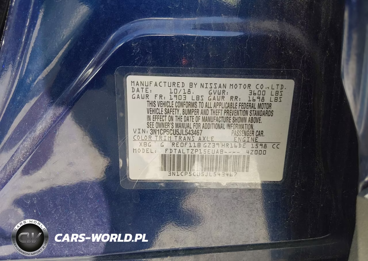 2018 Nissan Kicks Sr VIN:3N1CP5CU5JL543467 - 9