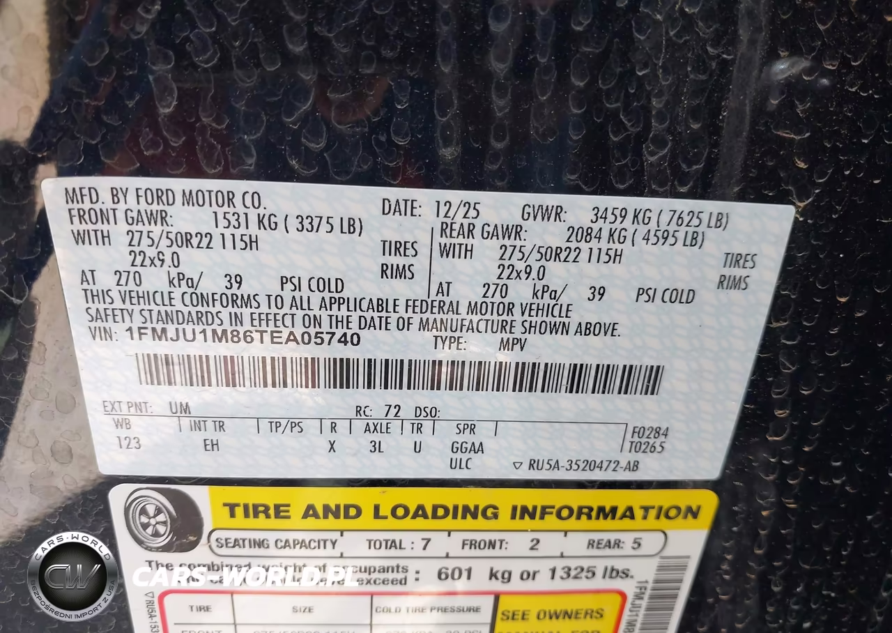 2026 Ford Expedition Platinum VIN:1FMJU1M86TEA05740 - 9