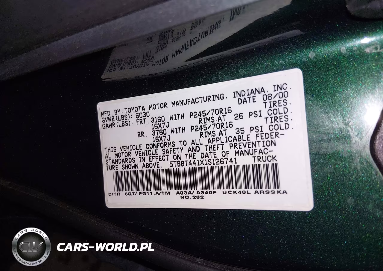 2001 Toyota Tundra Sr5 V8 VIN:5TBBT441X1S126741 - 9