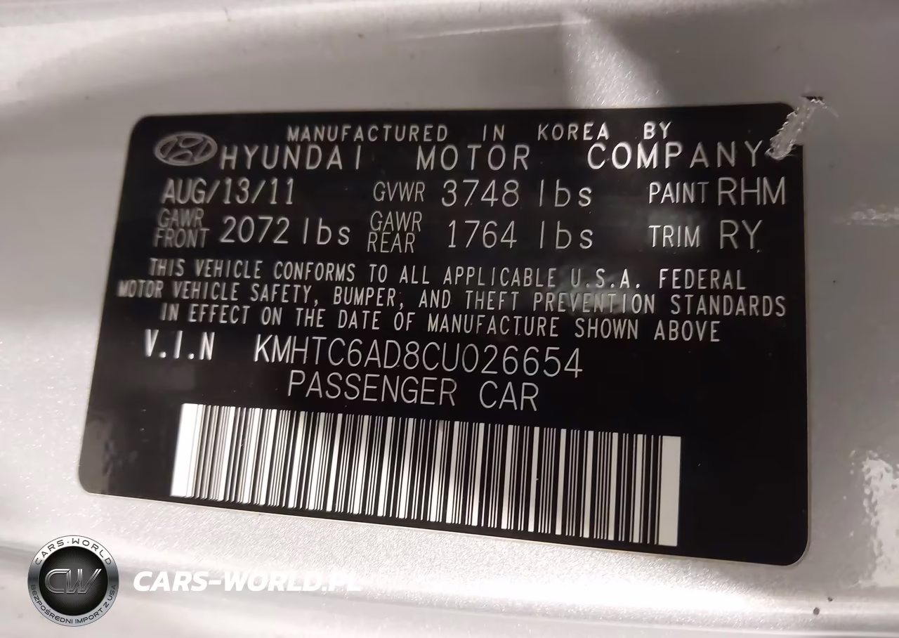 2012 Hyundai Veloster Base W-Black VIN:KMHTC6AD8CU026654 - 9