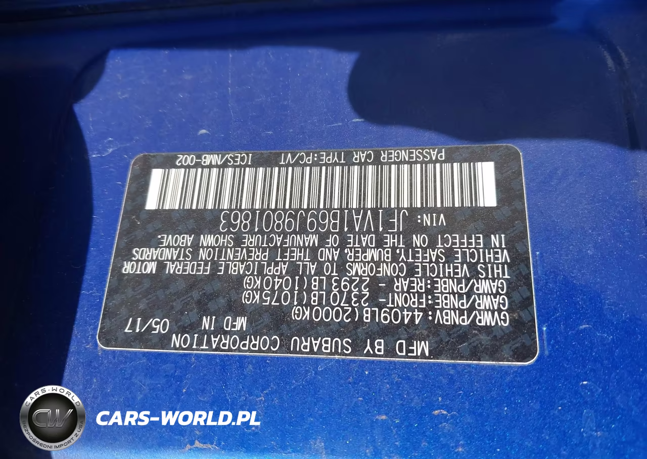 2018 Subaru Wrx Premium VIN:JF1VA1B69J9801863 - 9
