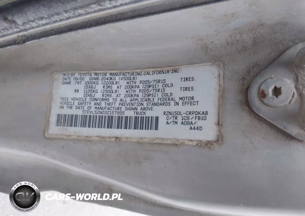 2003 Toyota Tacoma VIN:5TEVL52N03Z157955 - 9