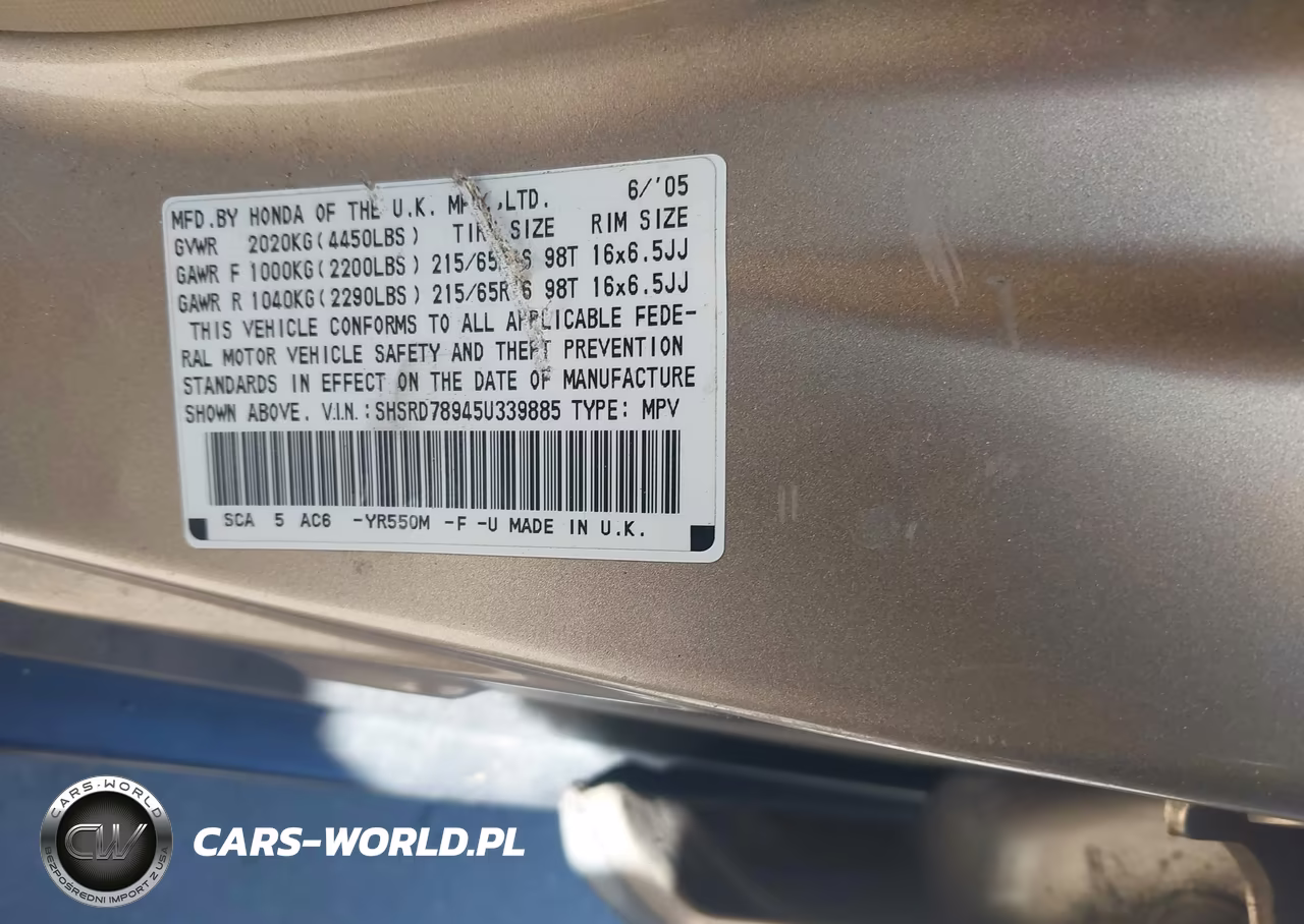 2005 Honda Cr-V Se VIN:SHSRD78945U339885 - 9