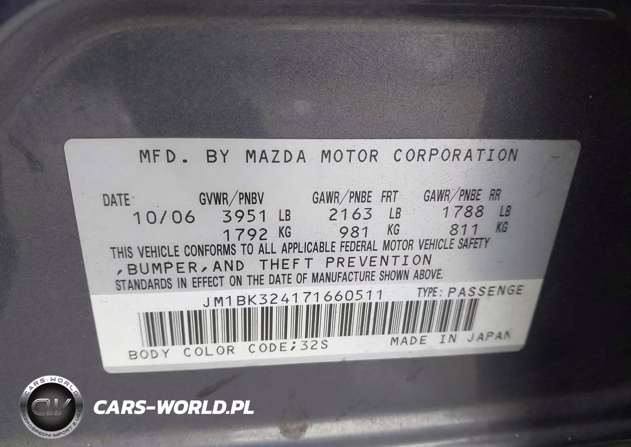 2007 Mazda Mazda3 S Sport VIN:JM1BK324171660511 - 9
