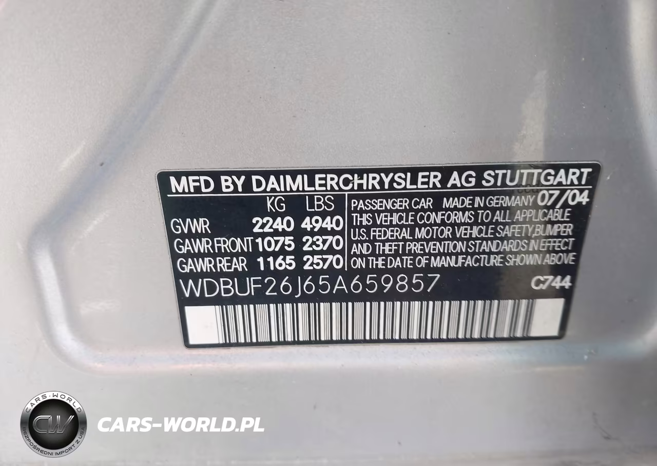2005 Mercedes-Benz E 320 Cdi VIN:WDBUF26J65A659867 - 9
