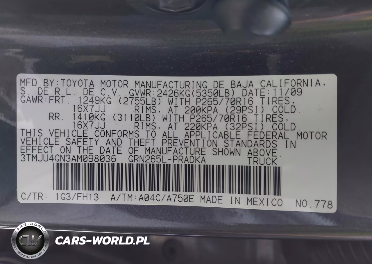 2010 Toyota Tacoma Prerunner V6 VIN:3TMJU4GN3AM098036 - 9