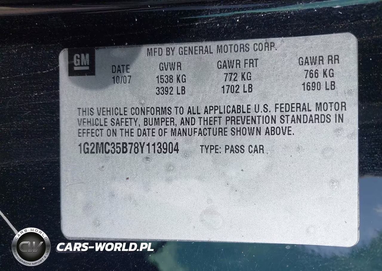 2008 Pontiac Solstice VIN:1G2MC35B78Y113904 - 9