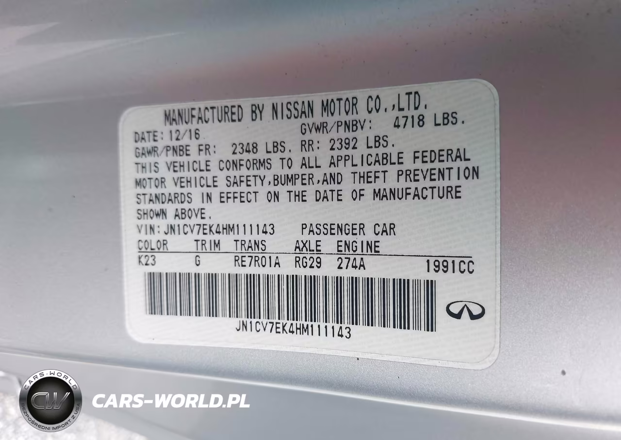 2017 Infiniti Q60 2.0T VIN:JN1CV7EK4HM111143 - 9