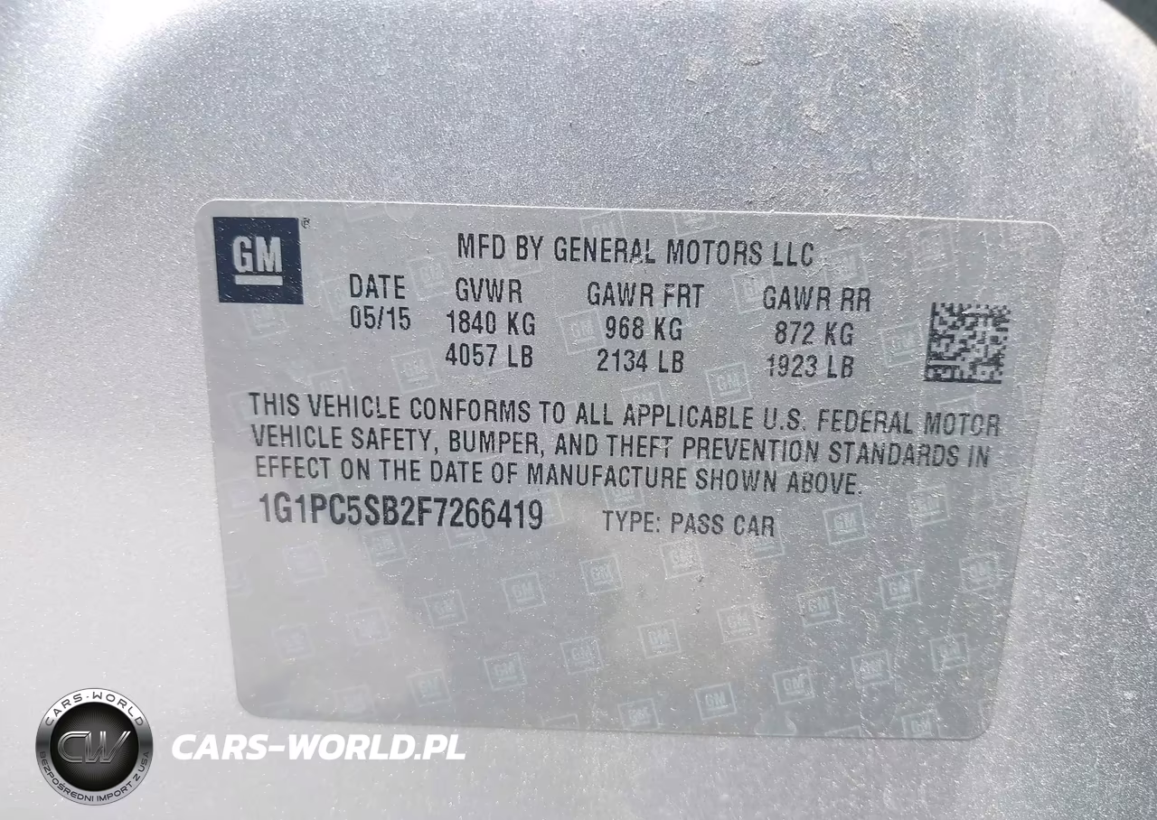 2015 Chevrolet Cruze 1Lt Auto VIN:1G1PC5SB2F7266419 - 9