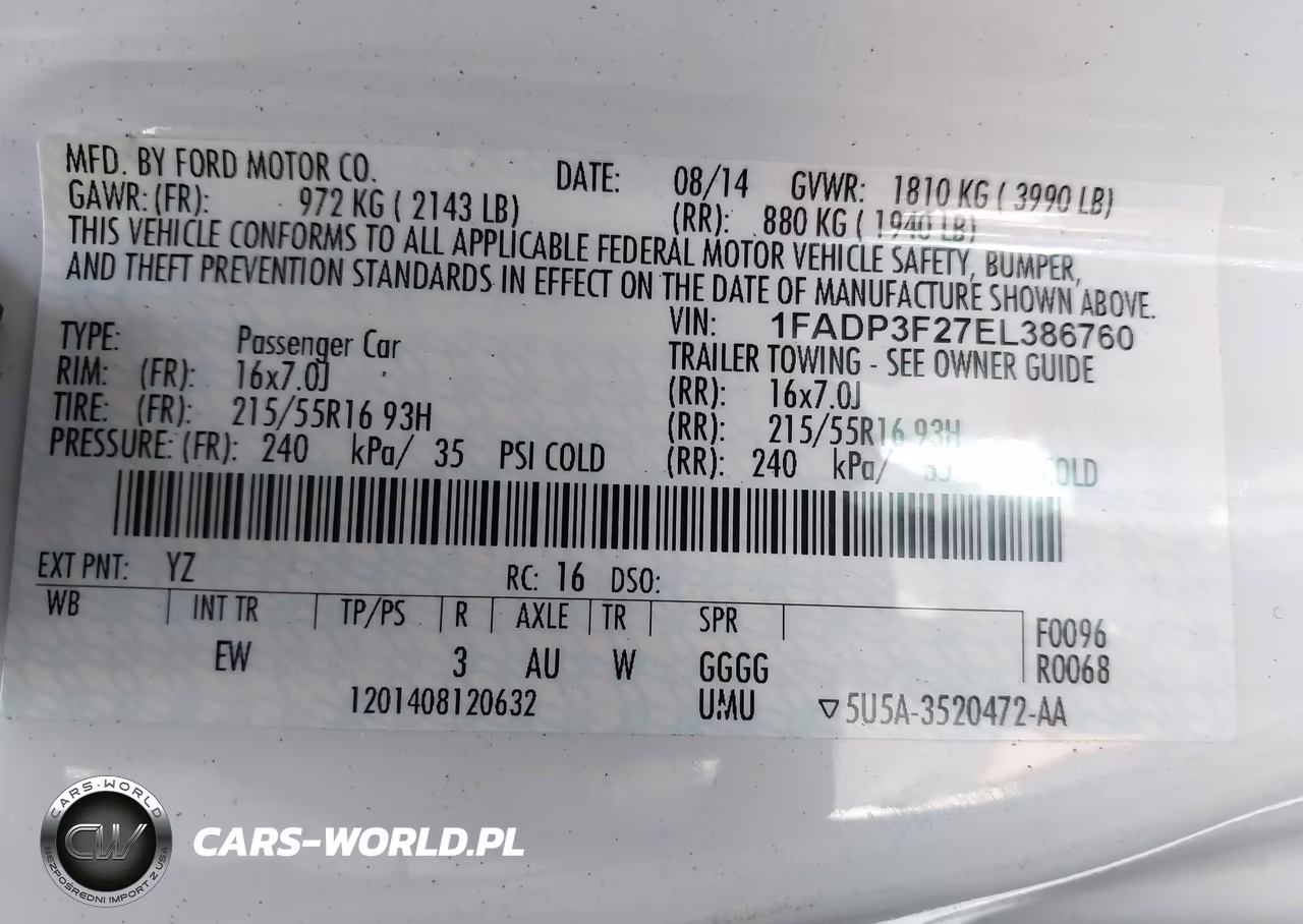 2014 Ford Focus Se VIN:1FADP3F27EL386760 - 9
