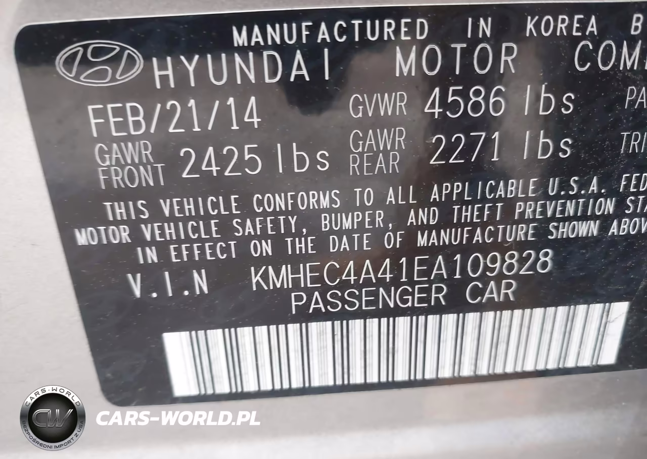 2014 Hyundai Sonata Hybrid VIN:KMHEC4A41EA109828 - 9