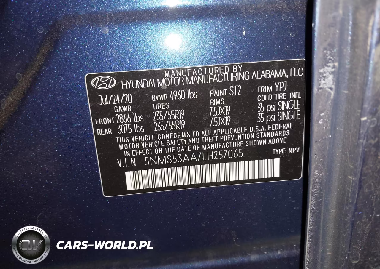 2020 Hyundai Santa Fe Limited 2.0T VIN:5NMS53AA7LH257065 - 9