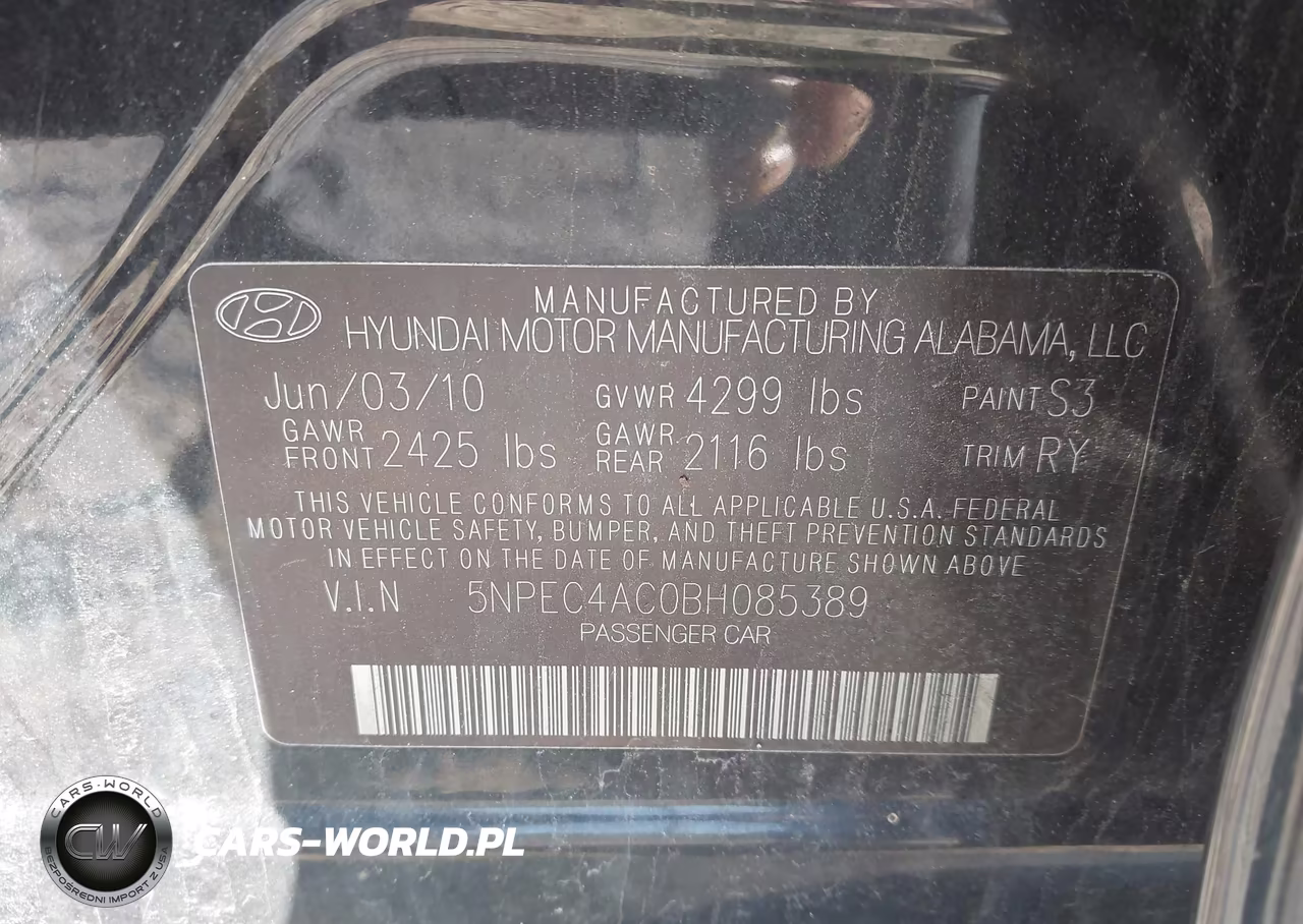 2011 Hyundai Sonata Limited VIN:5NPEC4AC0BH085389 - 9