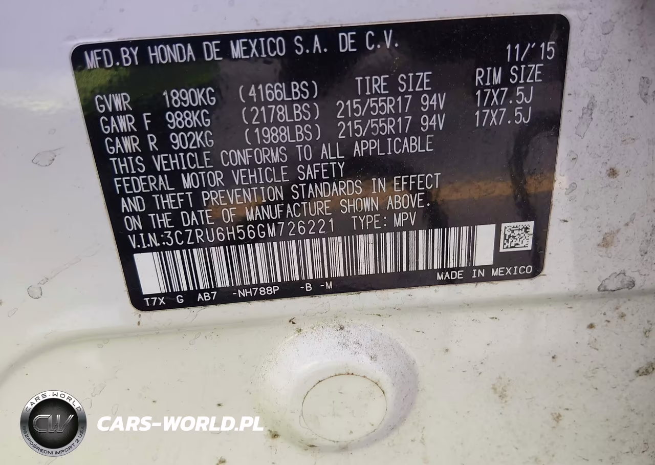 2016 Honda Hr-V Ex VIN:3CZRU6H56GM726221 - 9