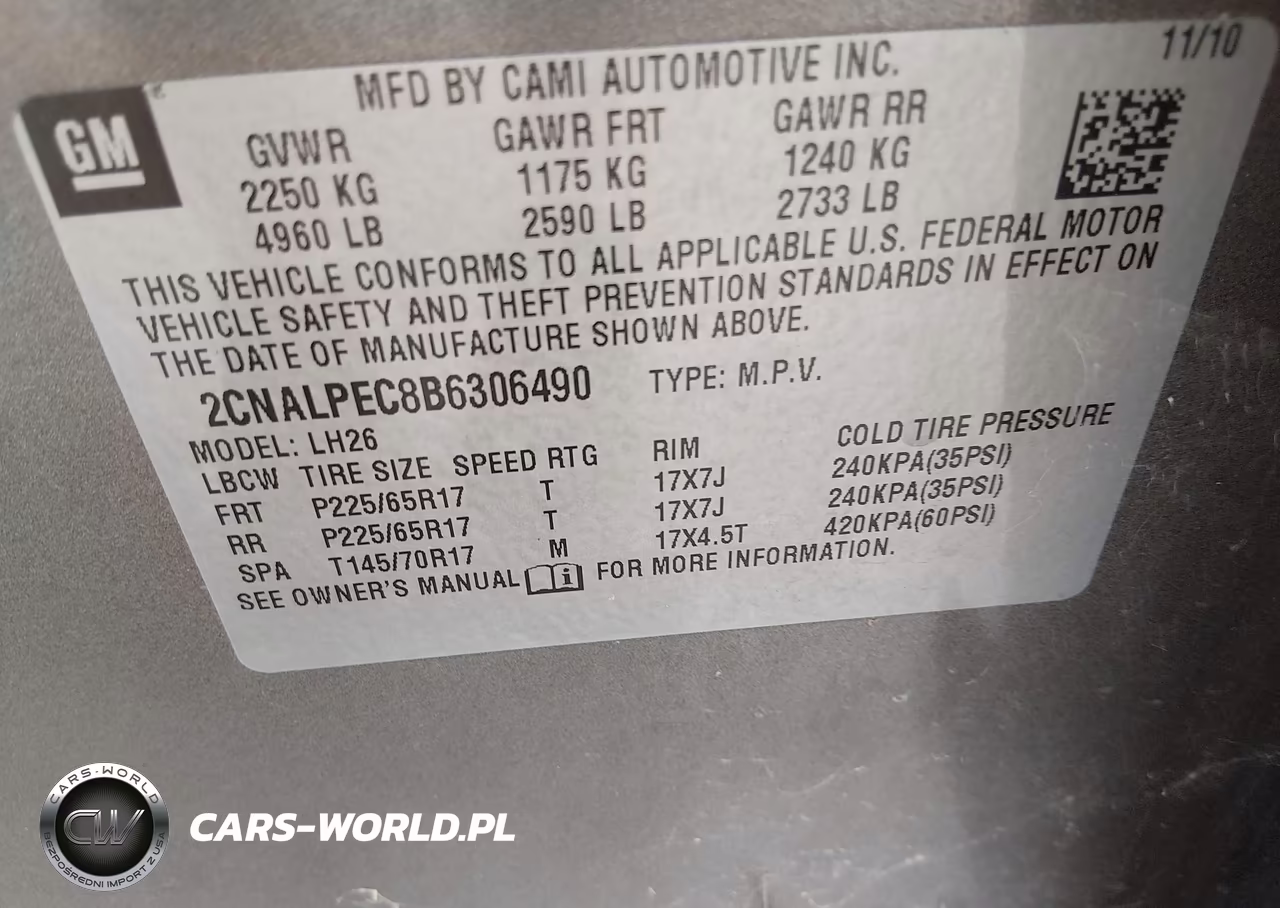 2011 Chevrolet Equinox 2Lt VIN:2CNALPEC8B6306490 - 9