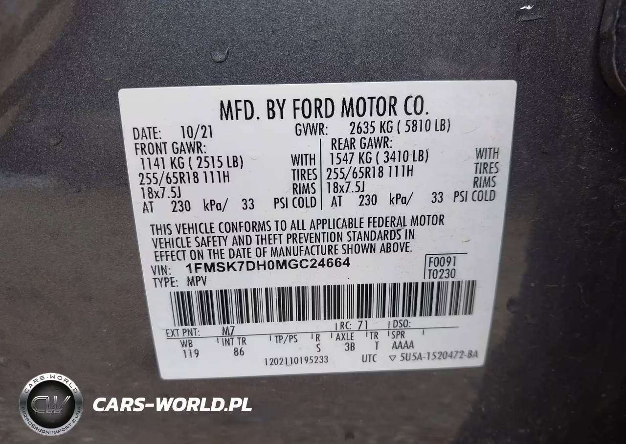 2021 Ford Explorer Xlt VIN:1FMSK7DH0MGC24664 - 9