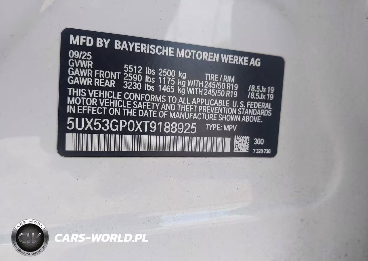 2026 BMW X3 30 xDrive VIN:5UX53GP0XT9188925 - 9