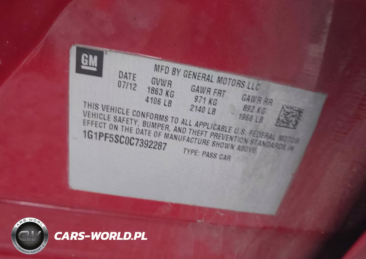 2012 Chevrolet Cruze 1Lt VIN:1G1PF5SC0C7392287 - 9