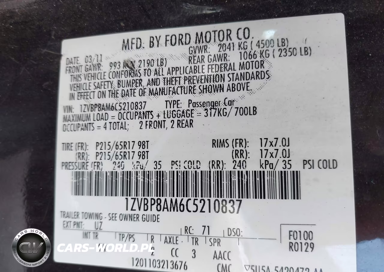 2012 Ford Mustang V6 Premium VIN:1ZVBP8AM6C5210837 - 9