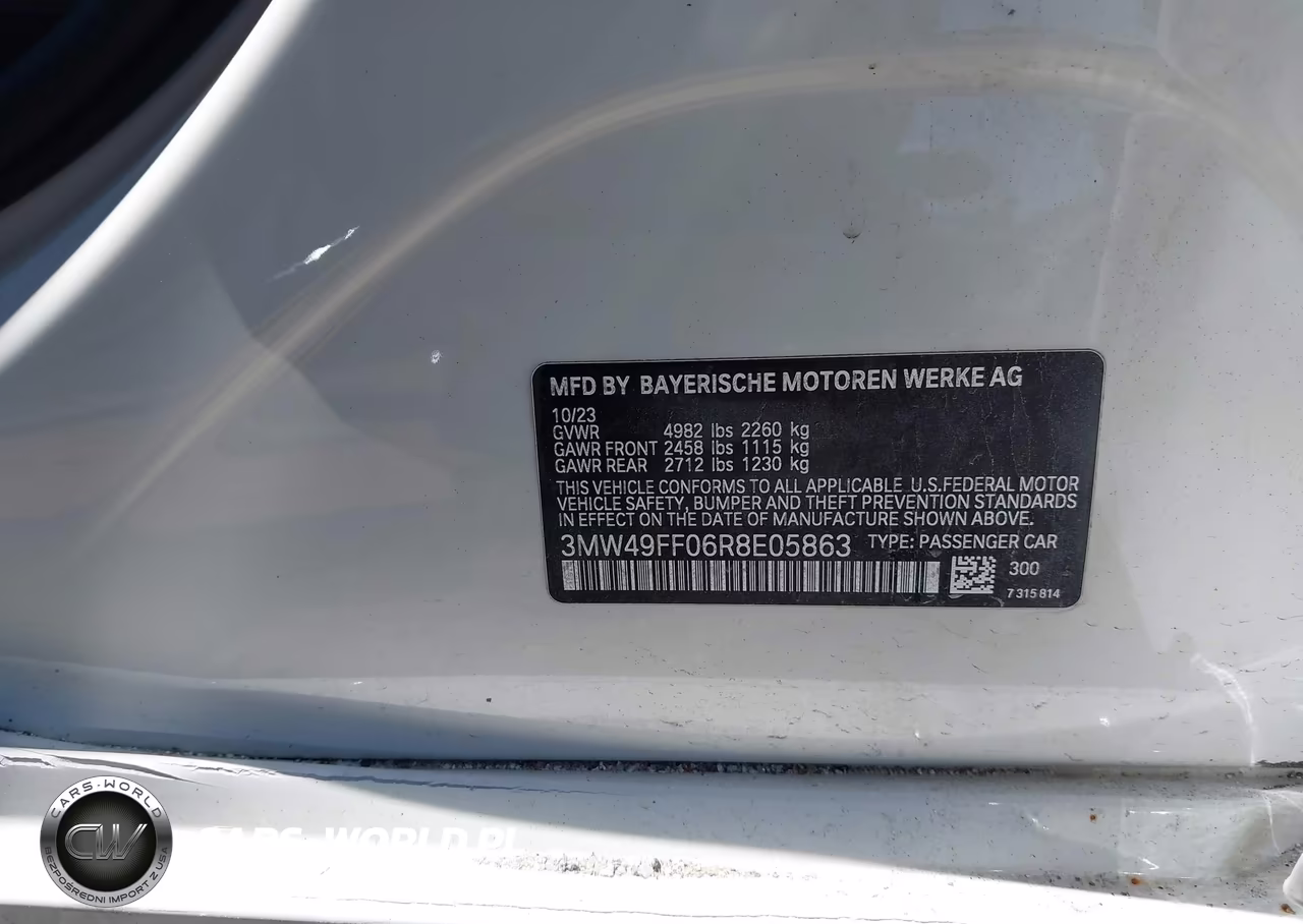 2024 BMW M340I M340I xDrive VIN:3MW49FF06R8E05863 - 9