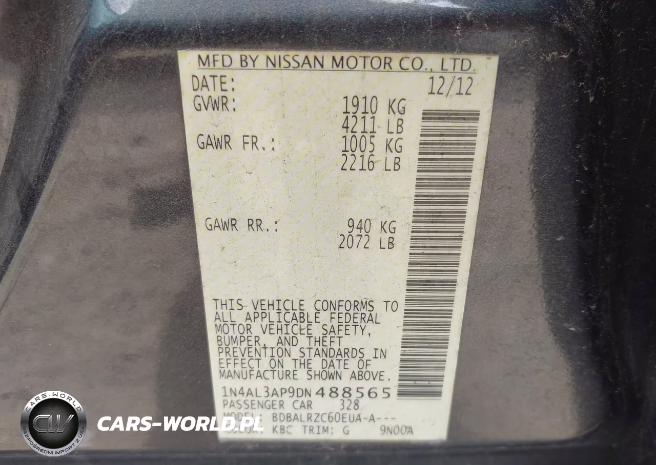 2013 Nissan Altima 2.5 S VIN:1N4AL3AP9DN488565 - 9