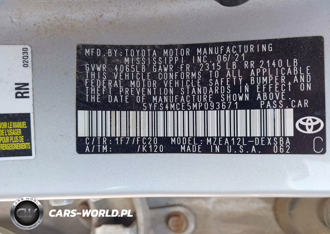 2021 Toyota Corolla Se VIN:5YFS4MCE5MP093671 - 9