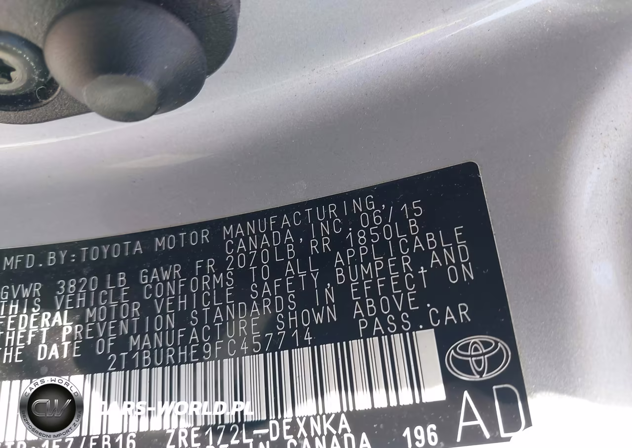 2015 Toyota Corolla Le VIN:2T1BURHE9FC457714 - 9