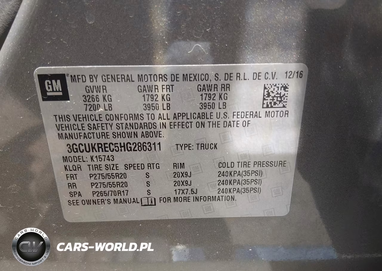 2017 Chevrolet Silverado 1500 2Lt VIN:3GCUKREC5HG286311 - 9