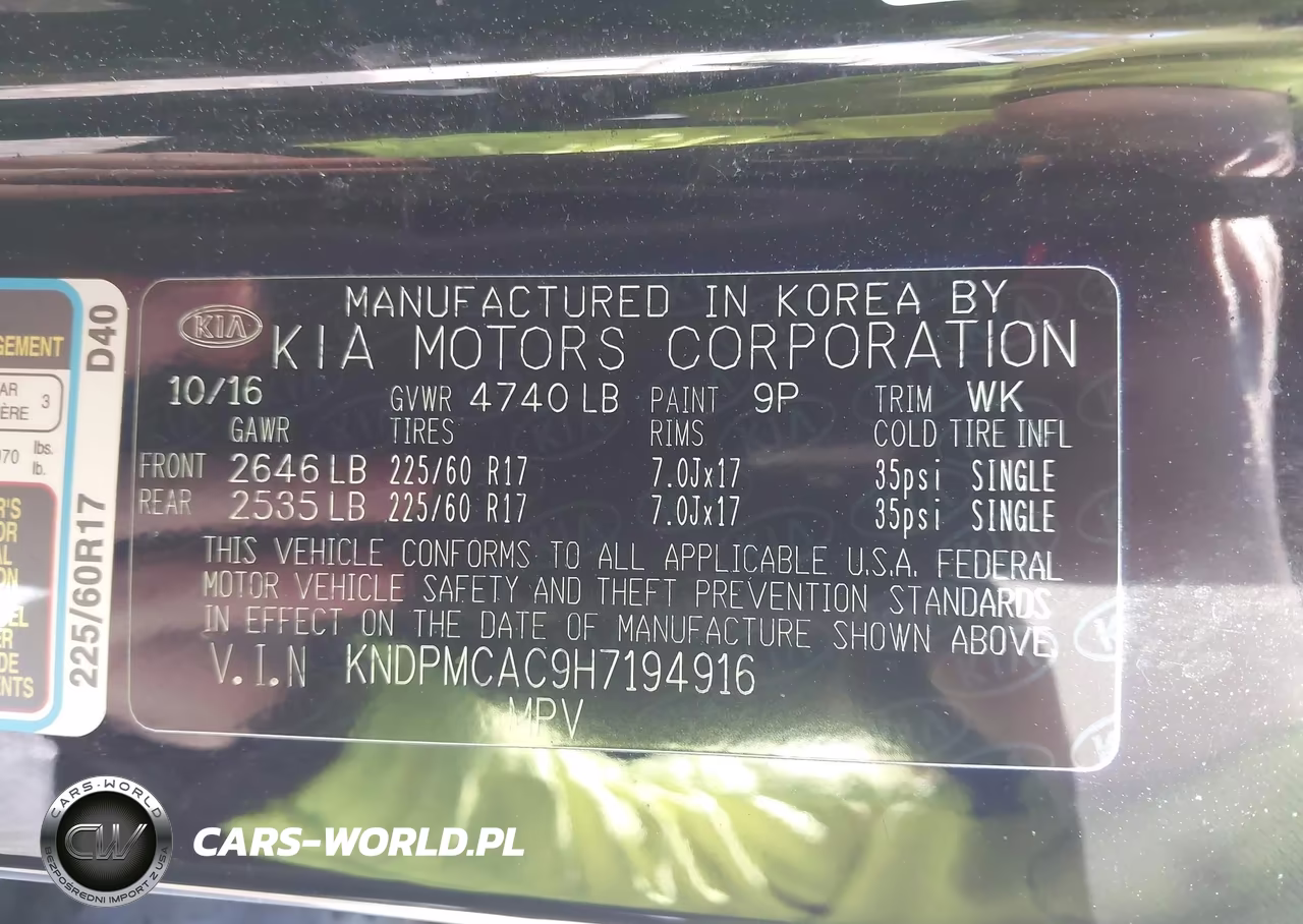2017 Kia Sportage Lx VIN:KNDPMCAC9H7194916 - 9