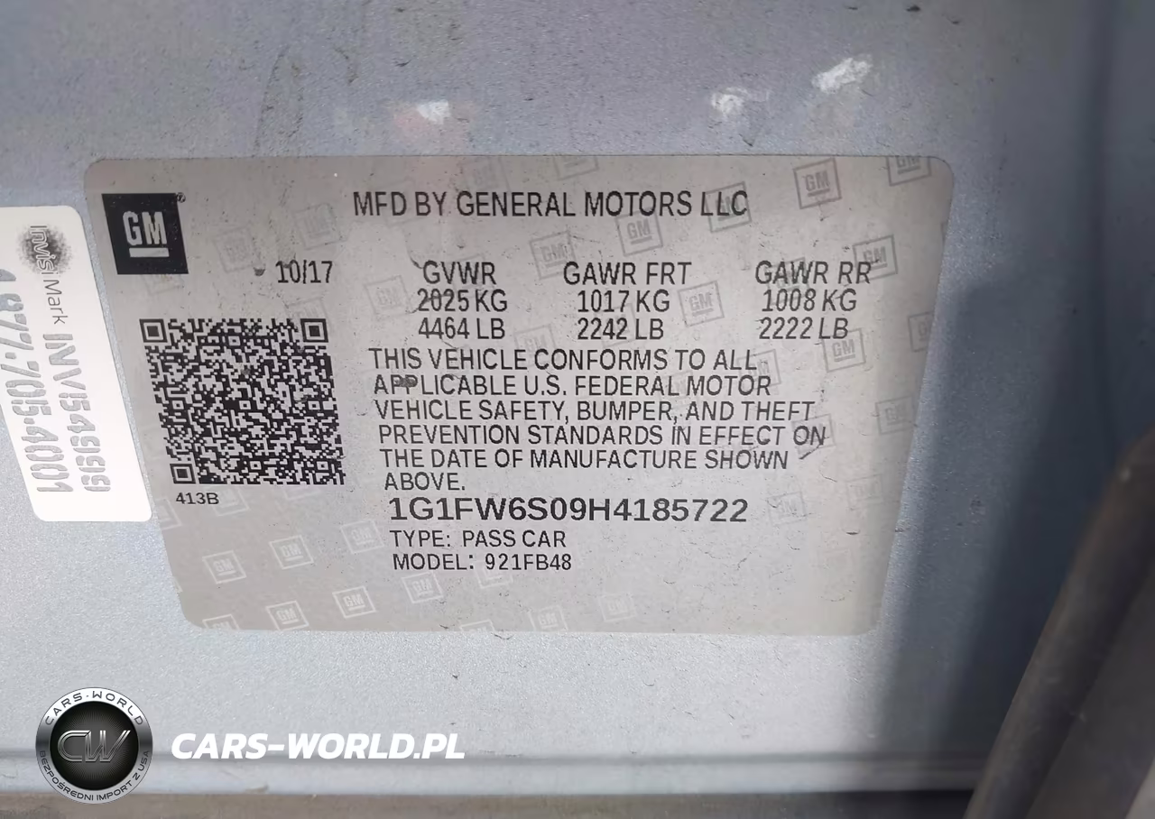 2017 Chevrolet Bolt Ev Lt VIN:1G1FW6S09H4185722 - 9