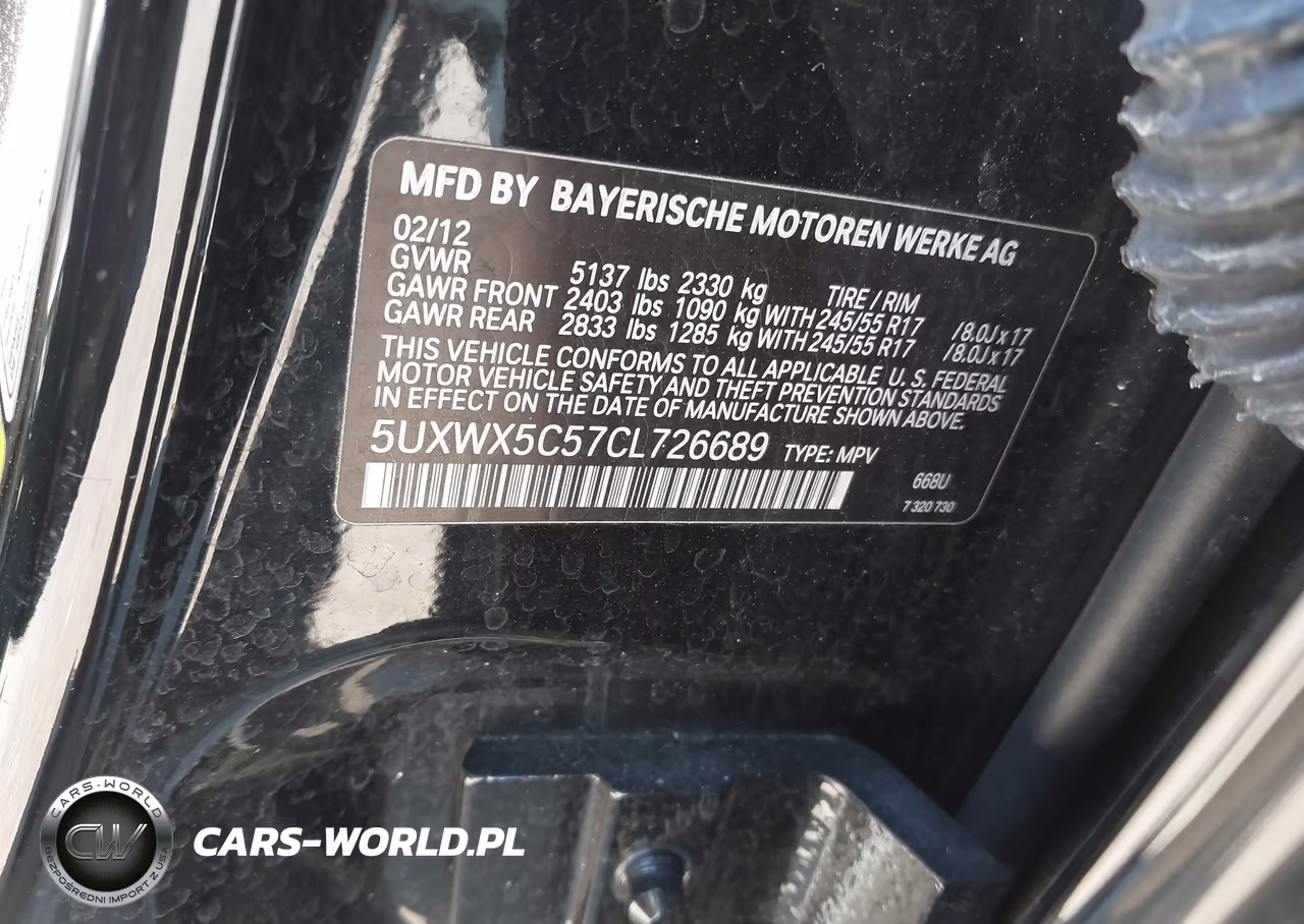 2012 BMW X3 xDrive28I VIN:5UXWX5C57CL726689 - 9