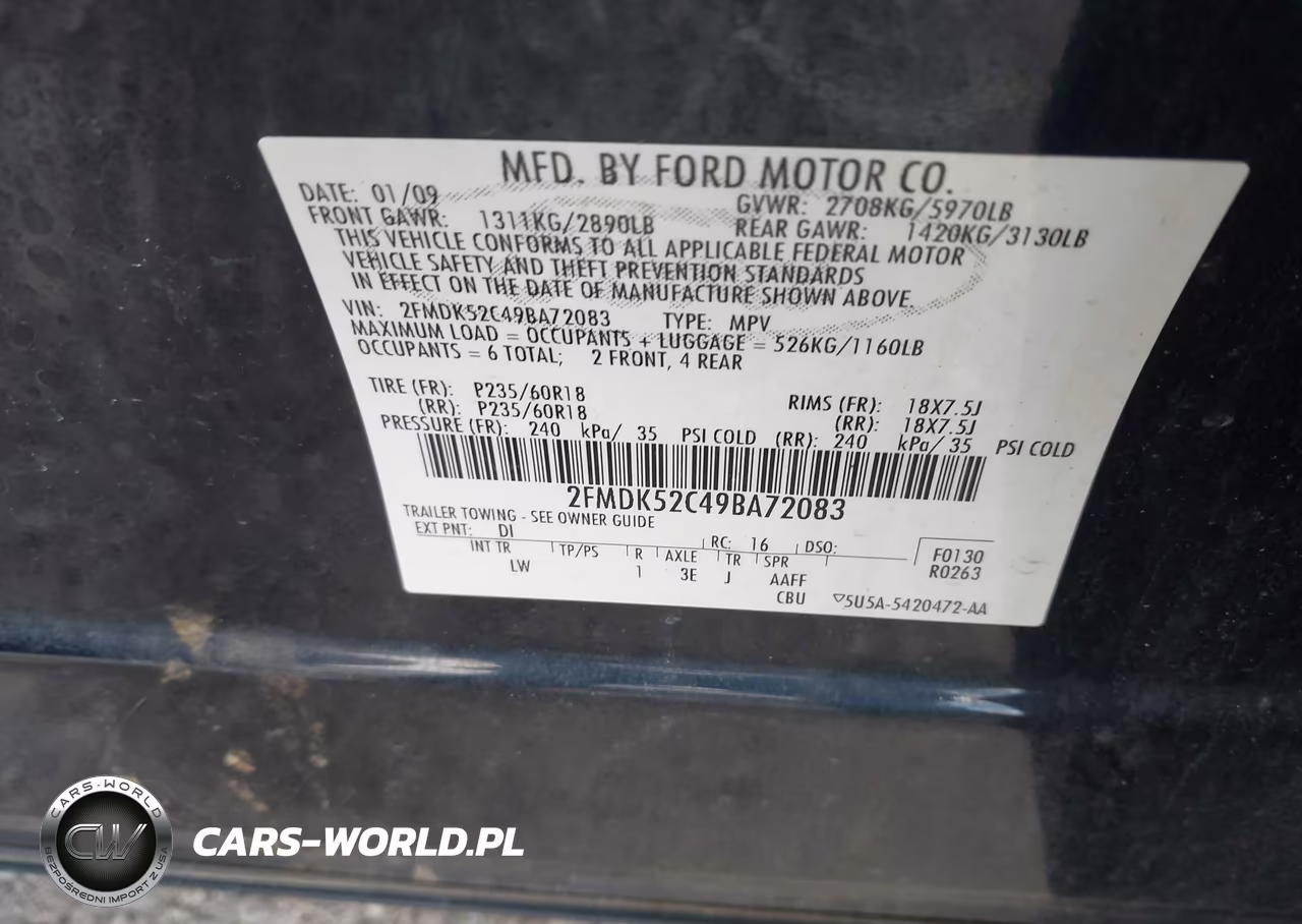 2009 Ford Flex Sel VIN:2FMDK52C49BA72083 - 9