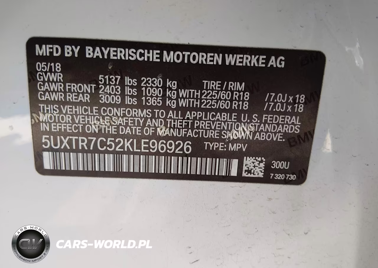 2019 BMW X3 Sdrive30I VIN:5UXTR7C52KLE96926 - 9