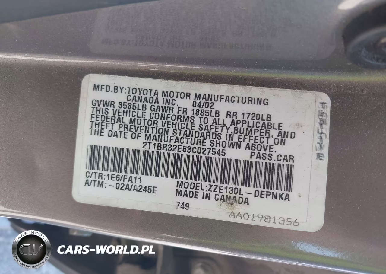 2003 Toyota Corolla Le VIN:2T1BR32E63C027545 - 9